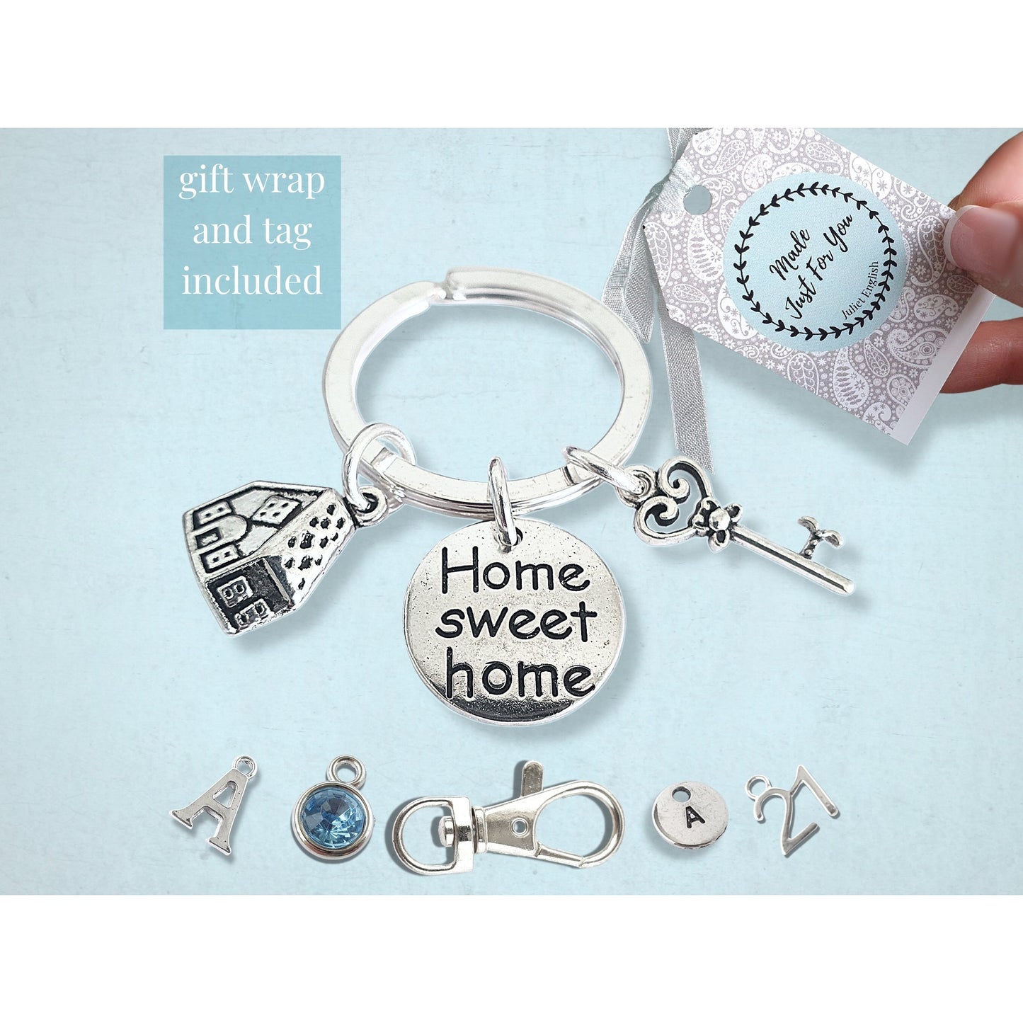 New Home Keyring - Silver