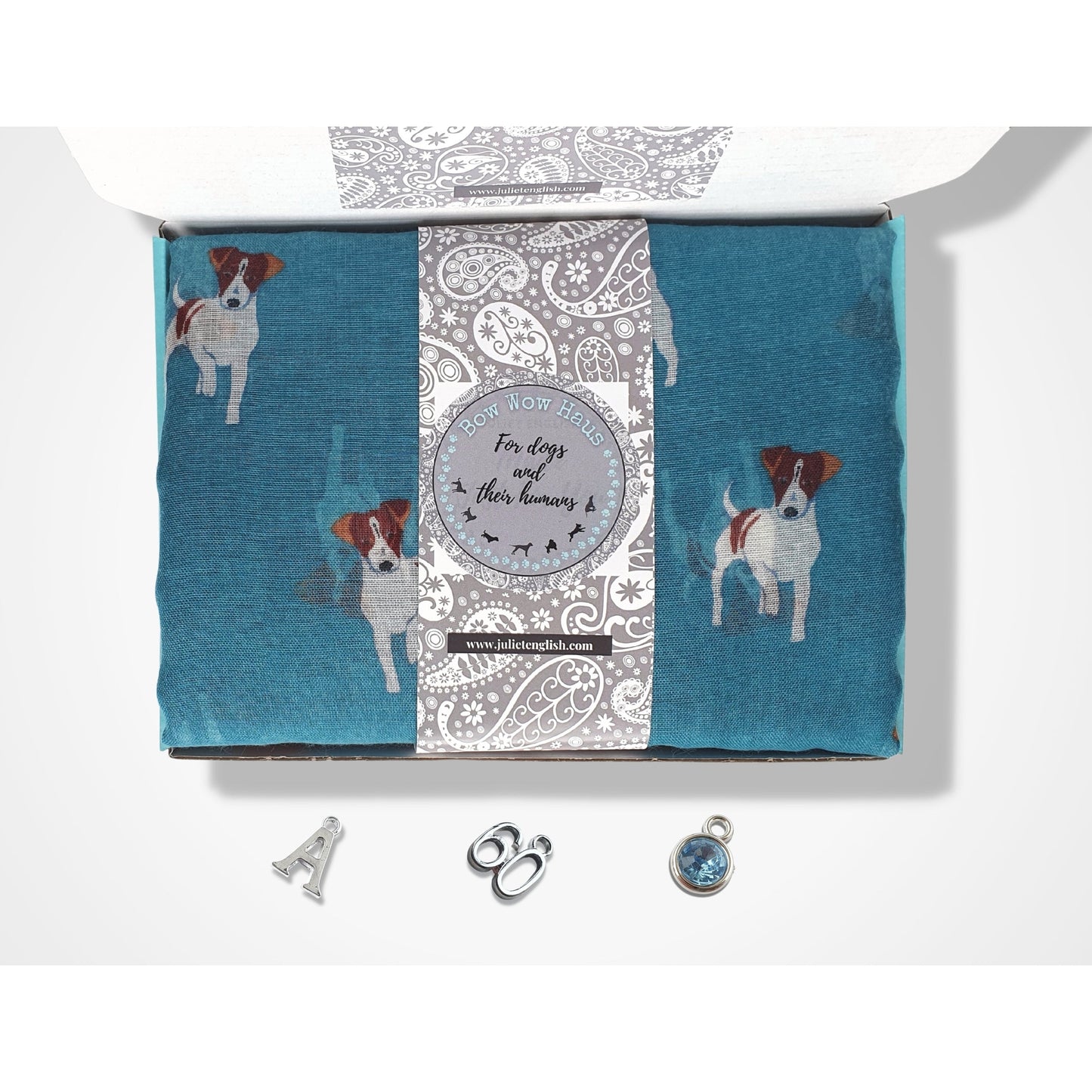 Jack Russell Dog Scarf - Turquoise
