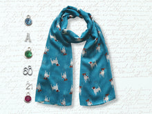 Load image into Gallery viewer, Jack Russell Dog Scarf - Turquoise
