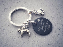 Load image into Gallery viewer, Engraved &#39;When I needed a Hand... I Found Your Paw&#39; Bulldog Keyring - Silver

