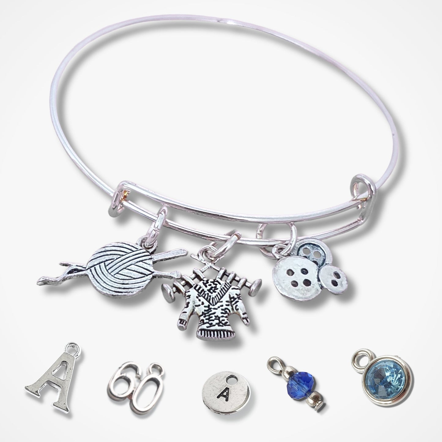 Knitting Lover Bangle - Silver