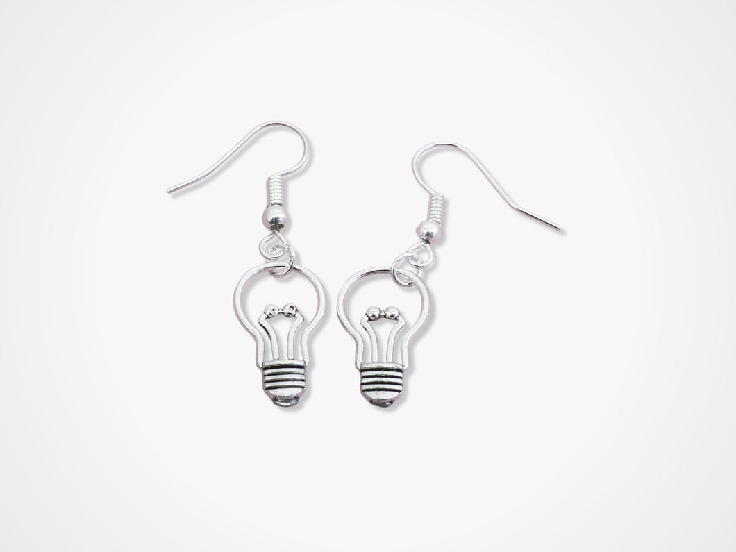 Light Bulb Earrings - Silver