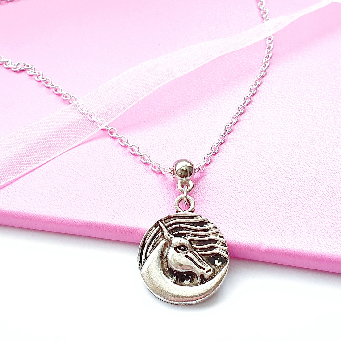 Art Nouveau Horse Necklace - Silver
