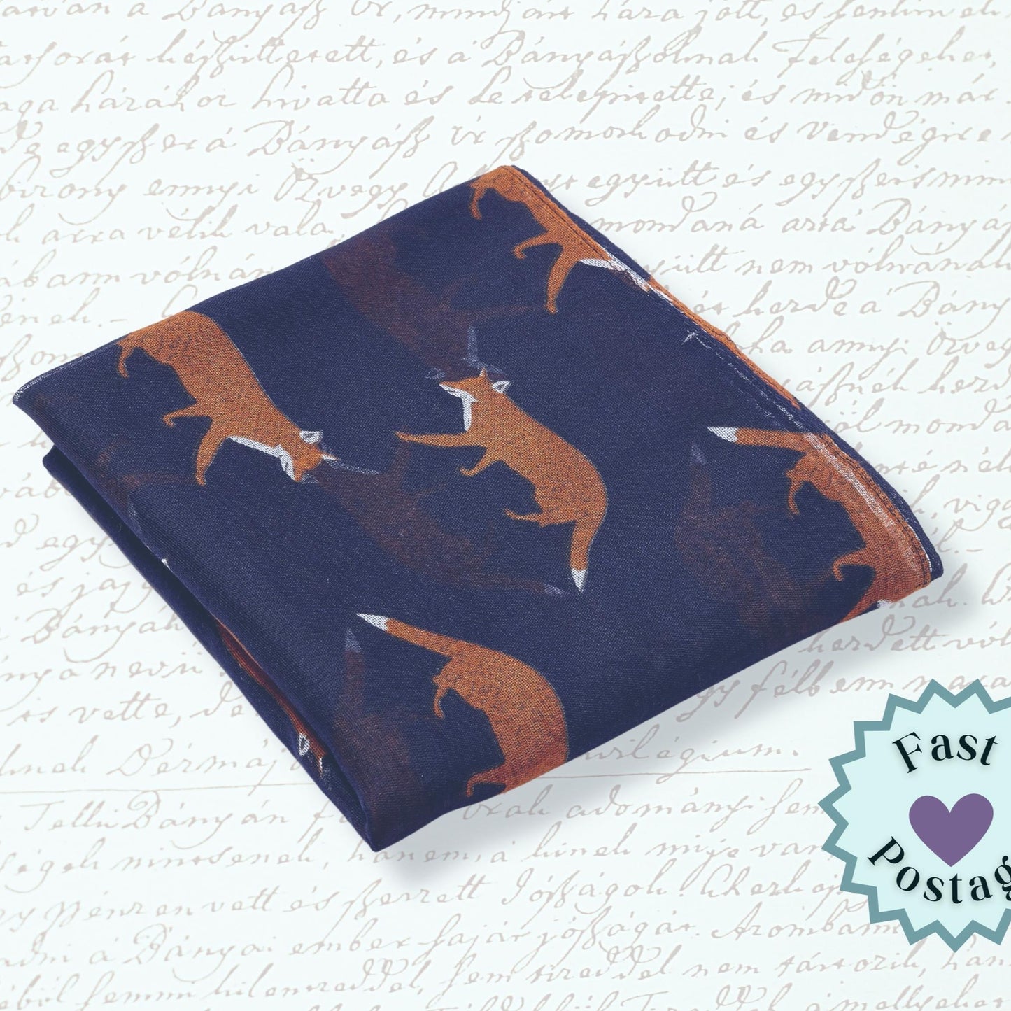 Running Fox Scarf - Navy