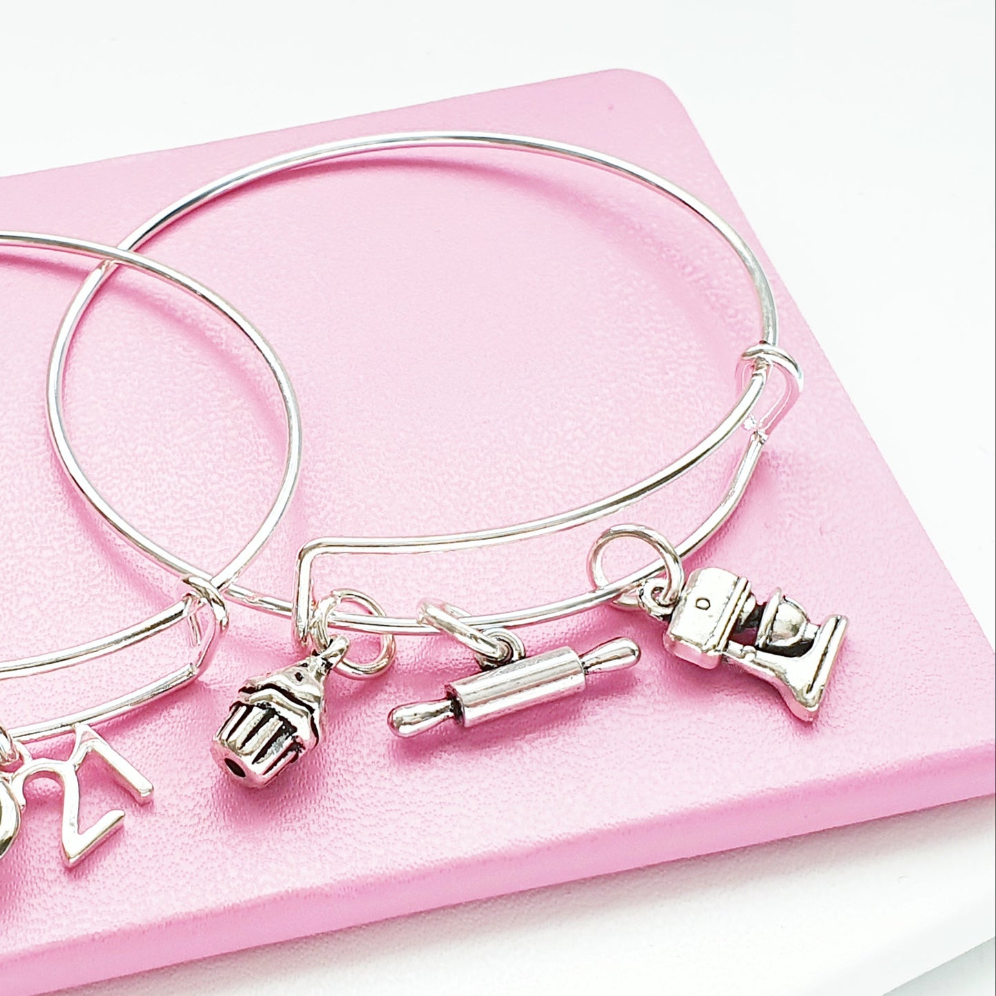 Baking Charm Bangle - Silver