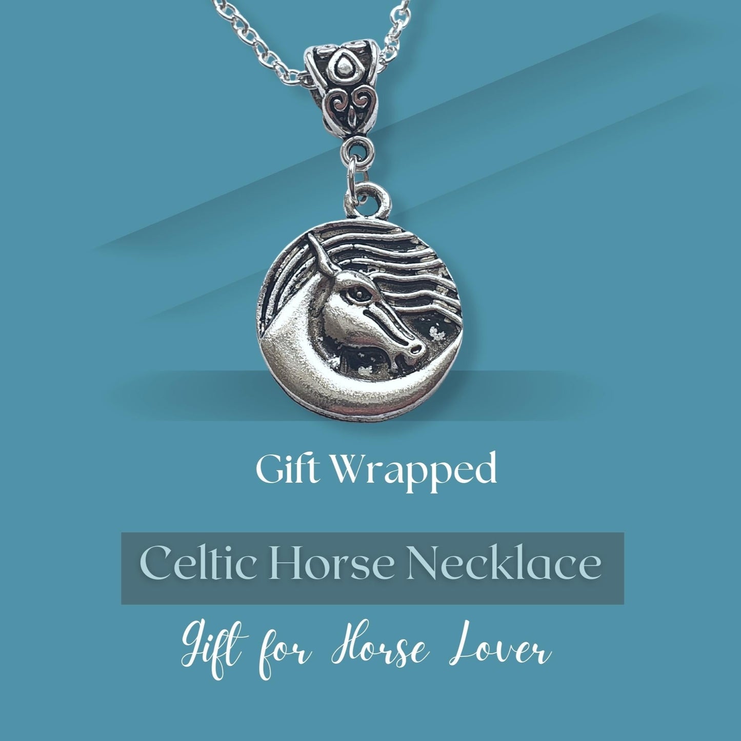 Art Nouveau Horse Necklace - Silver