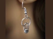 Load image into Gallery viewer, Light Bulb Earrings - Silver
