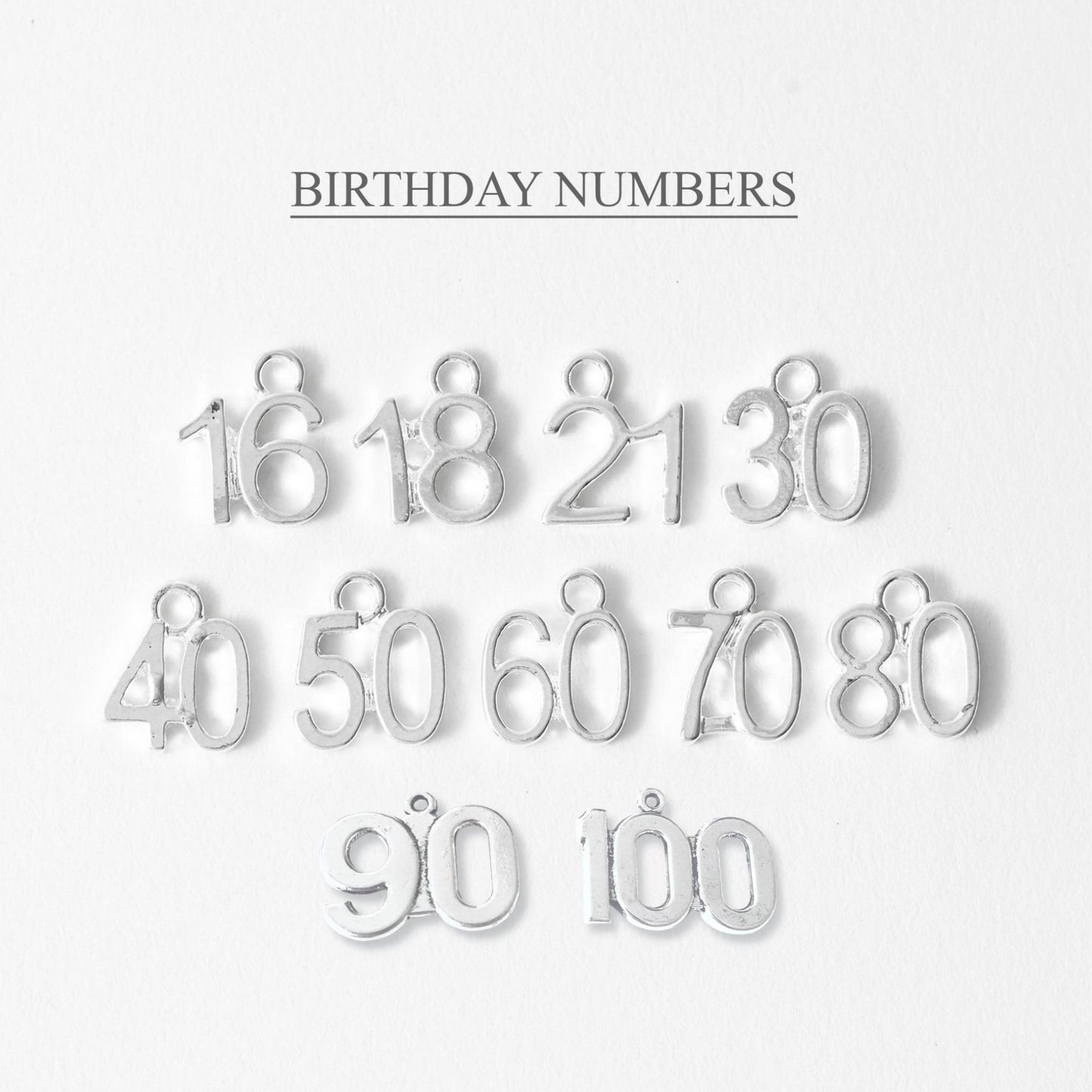 Set of decorative birthday numbers on a white background
