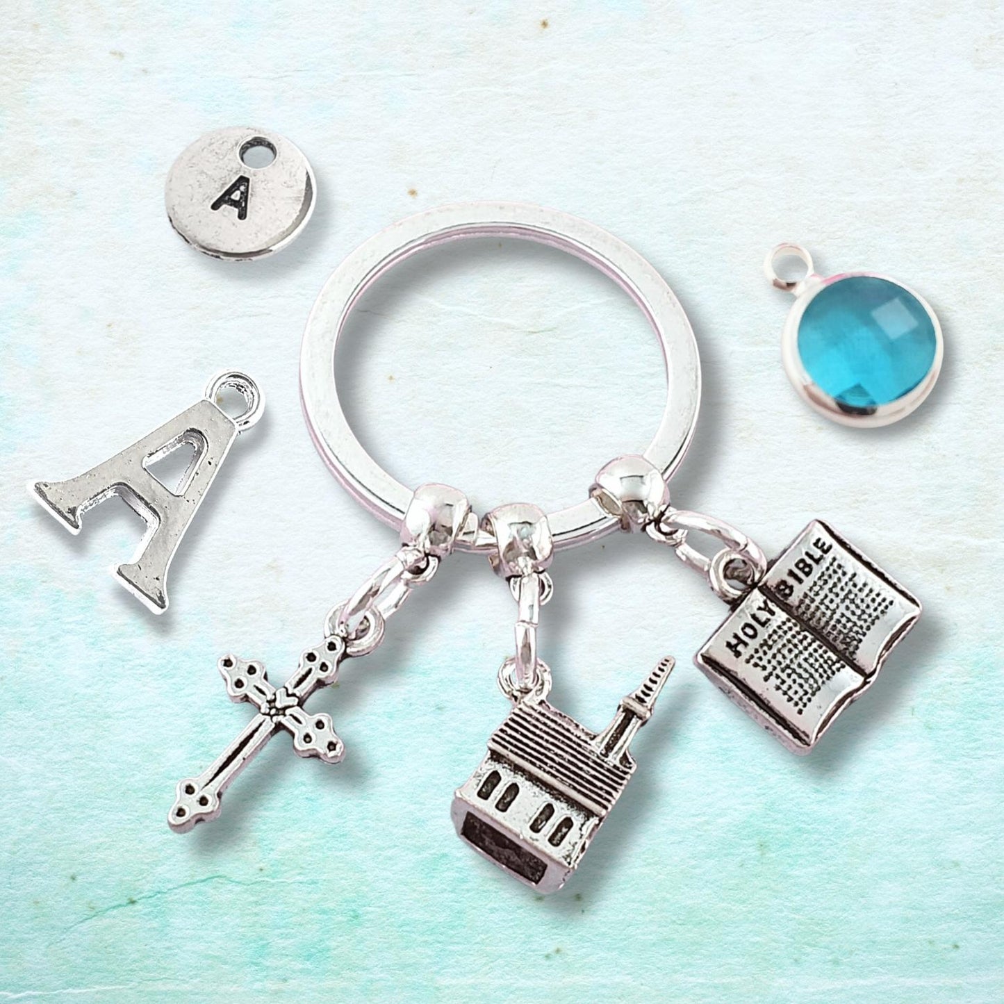 Religious Keepsake Keyring - Silver