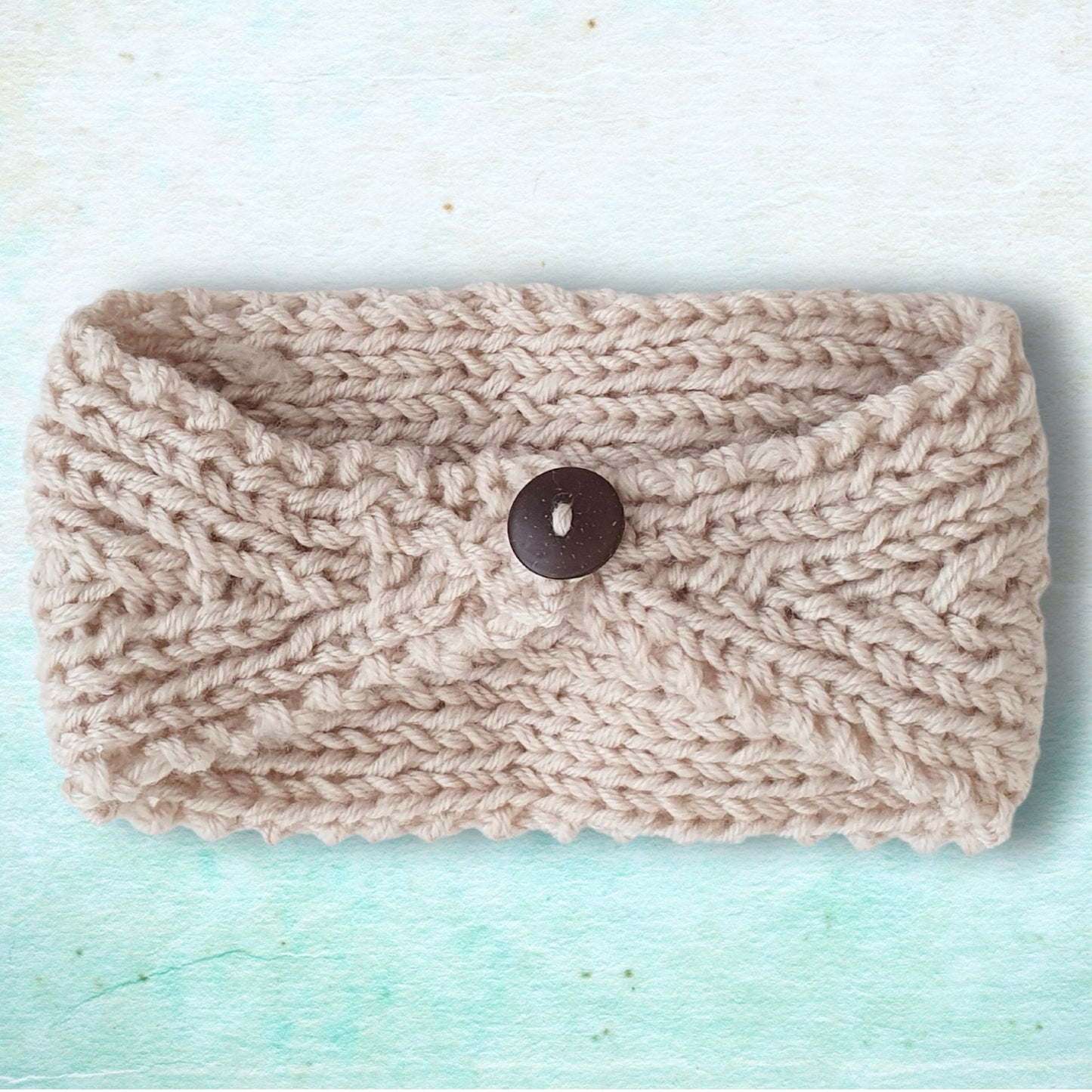 Knitted Flower Headband - Cream