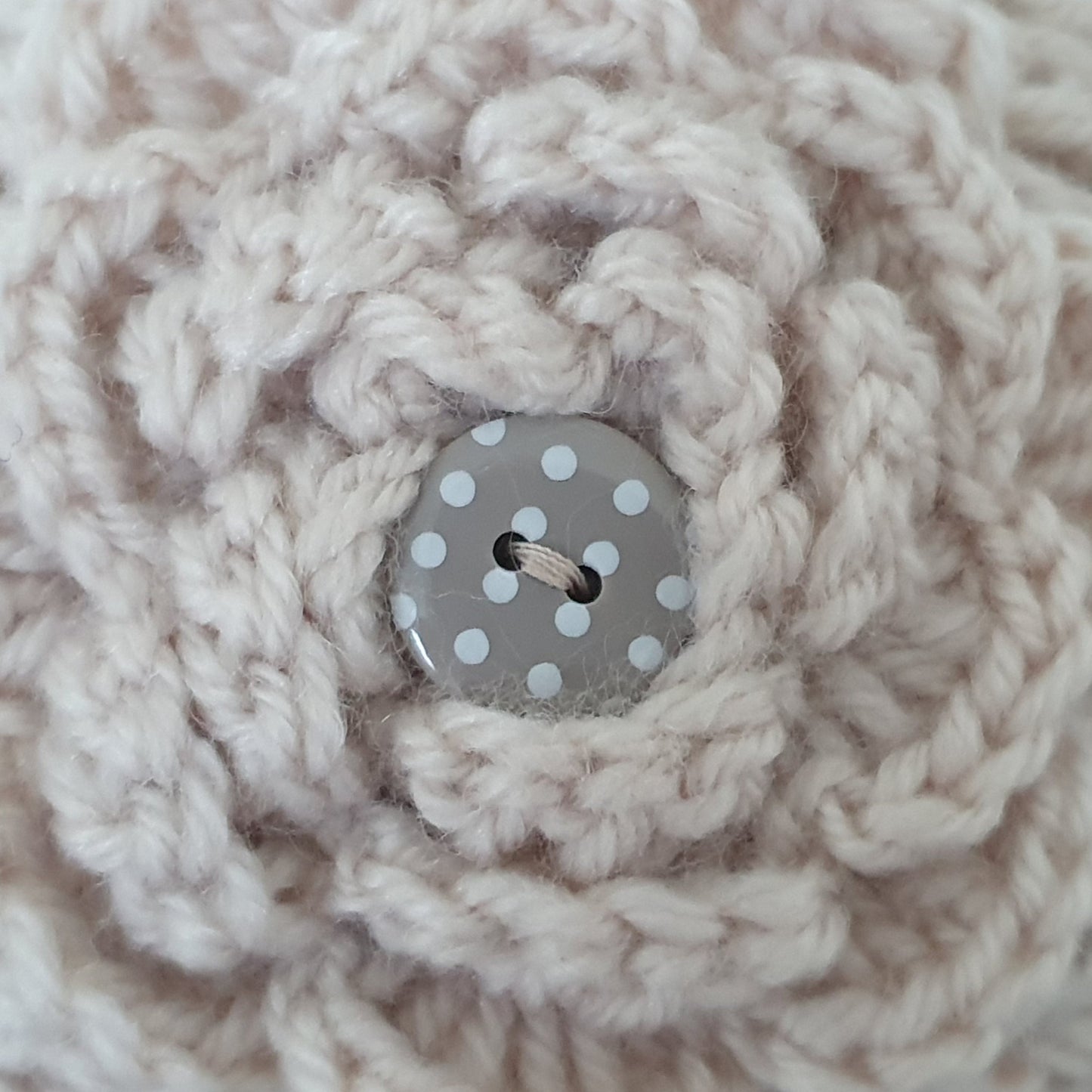 Knitted Flower Headband - Cream
