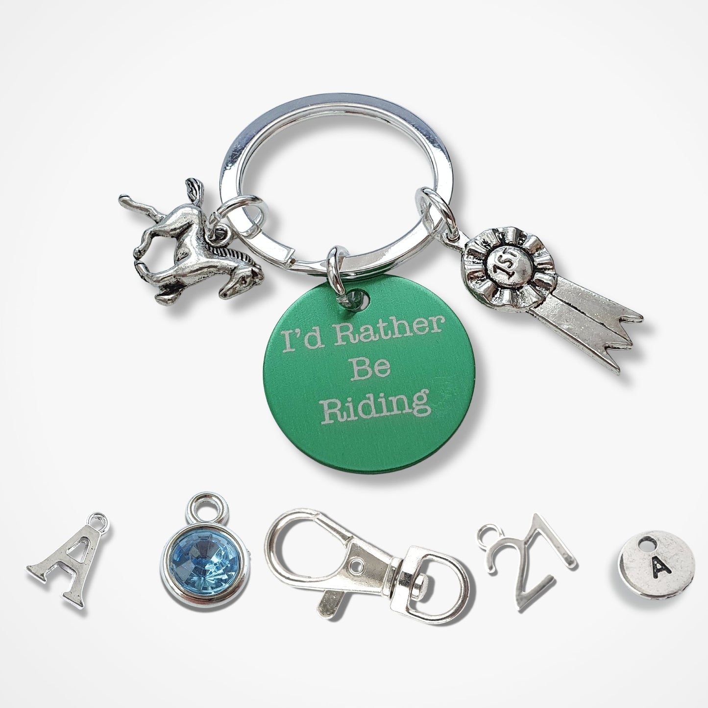 'I'd Rather Be Riding' Horse Keyring