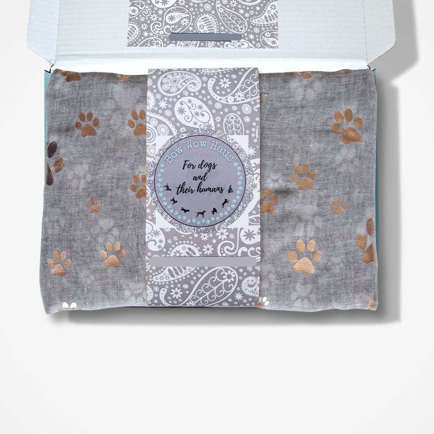 Foil Paw Print Scarf - Grey