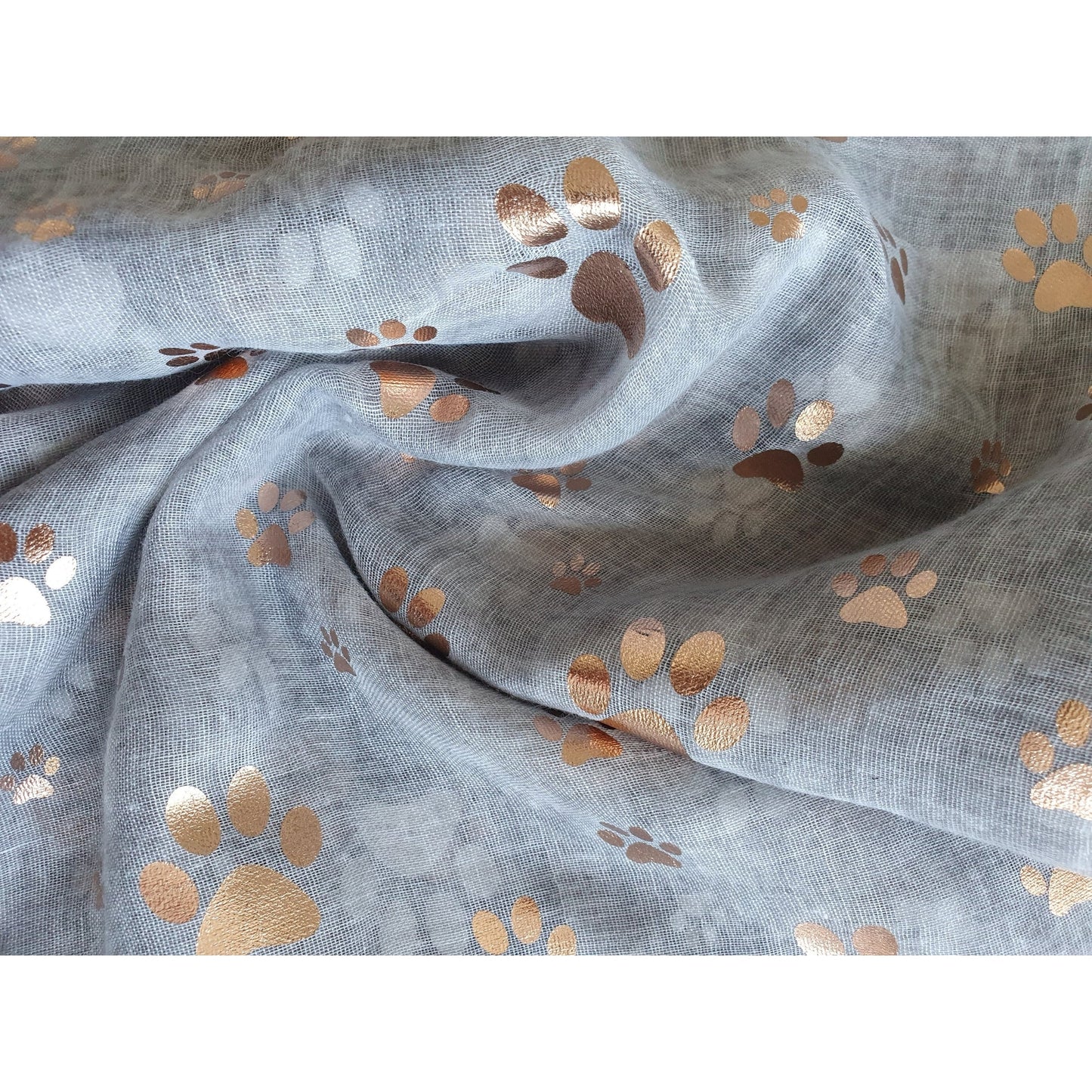 Foil Paw Print Scarf - Grey