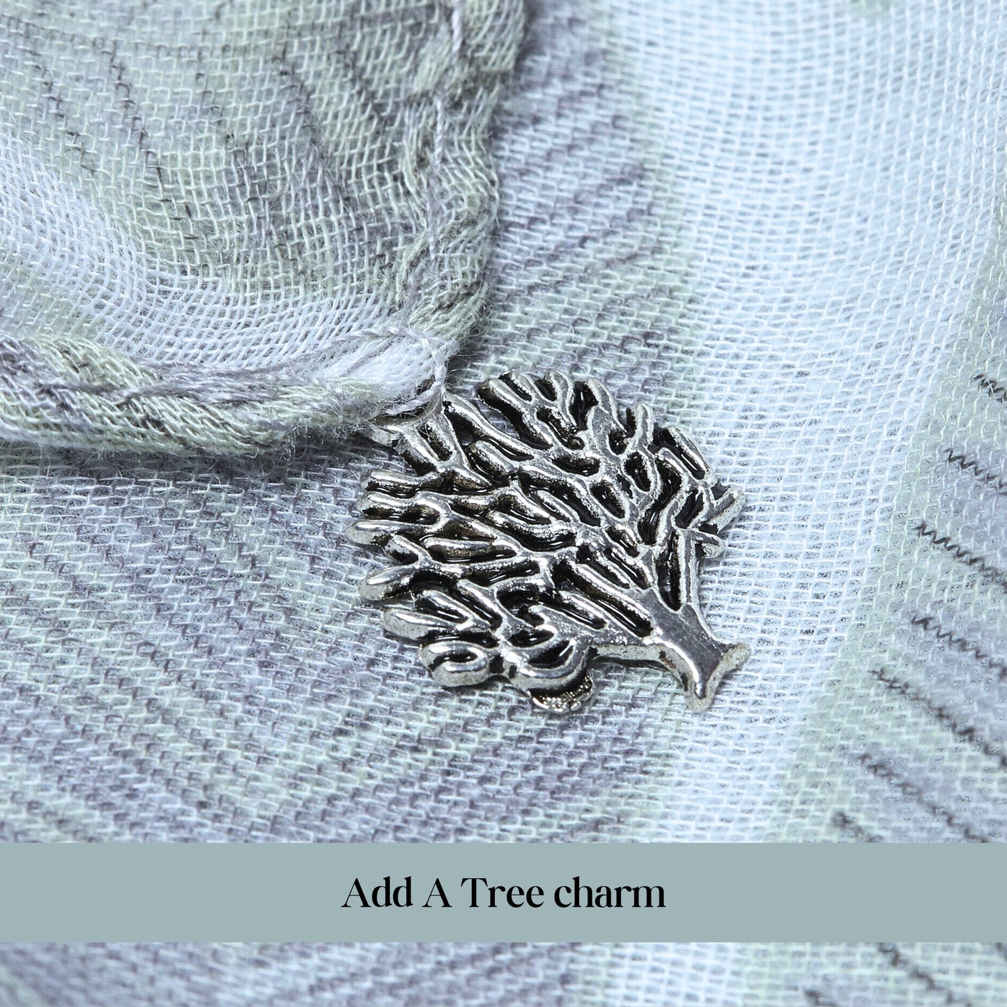 Winter Woodland Scarf – Soft Woven Teal Green Fabric