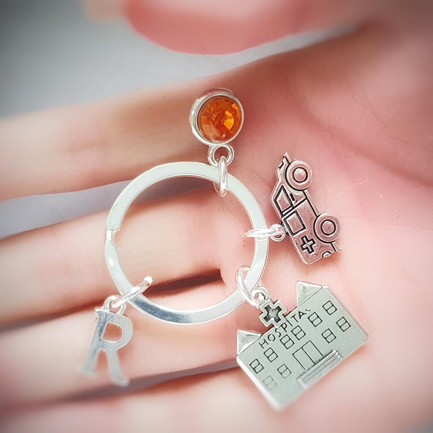 Ambulance Keyring - Silver