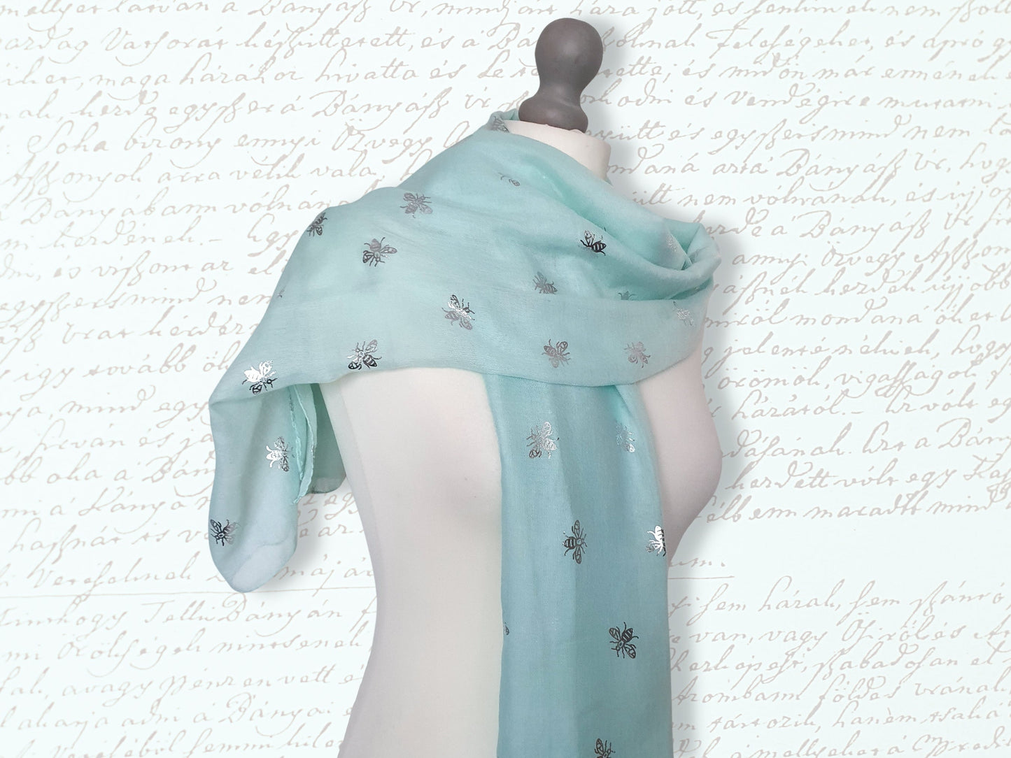Bee Scarf - Aqua
