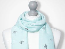 Load image into Gallery viewer, Bee Scarf - Aqua
