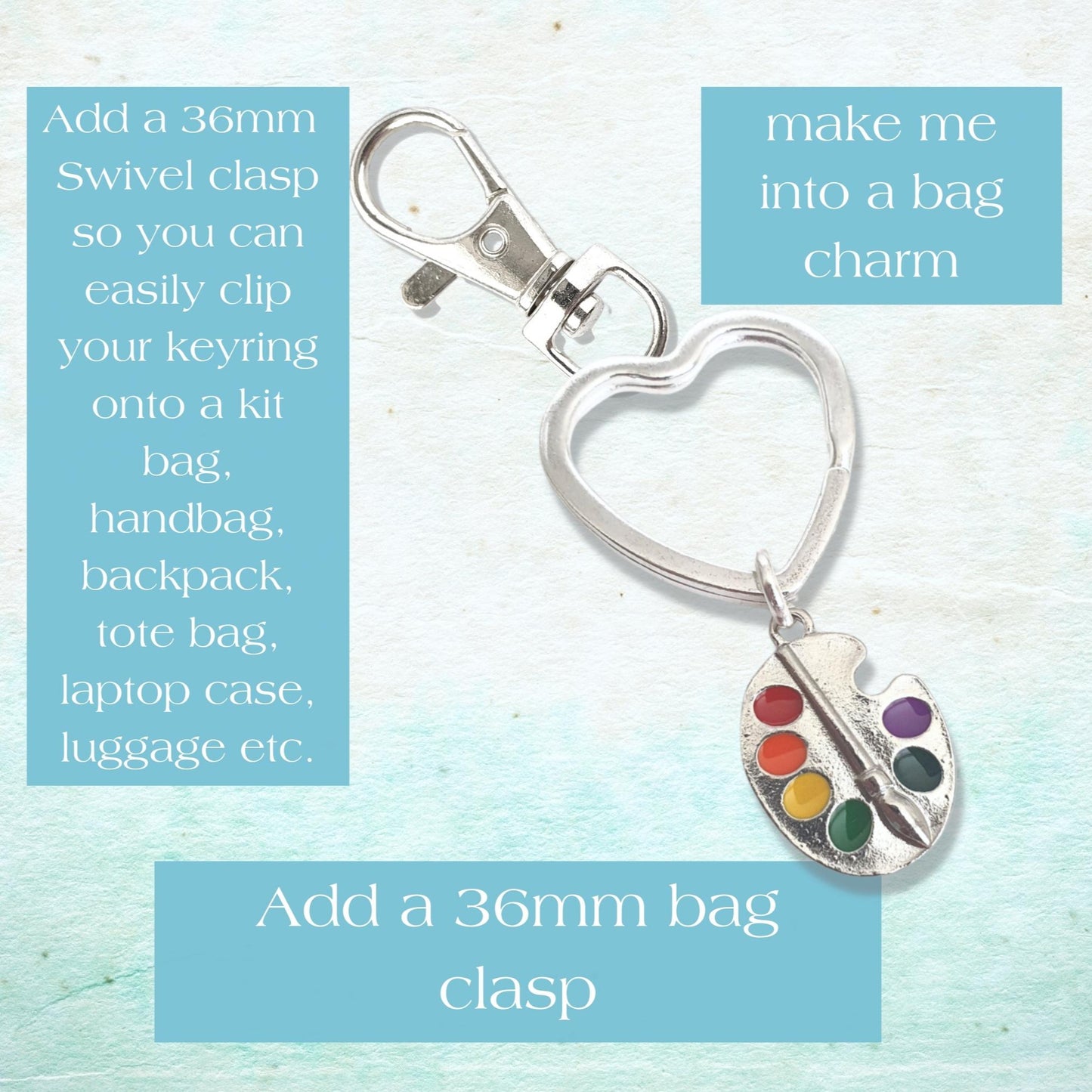 Heart Shaped Art Palette Keyring - Giff for Artist