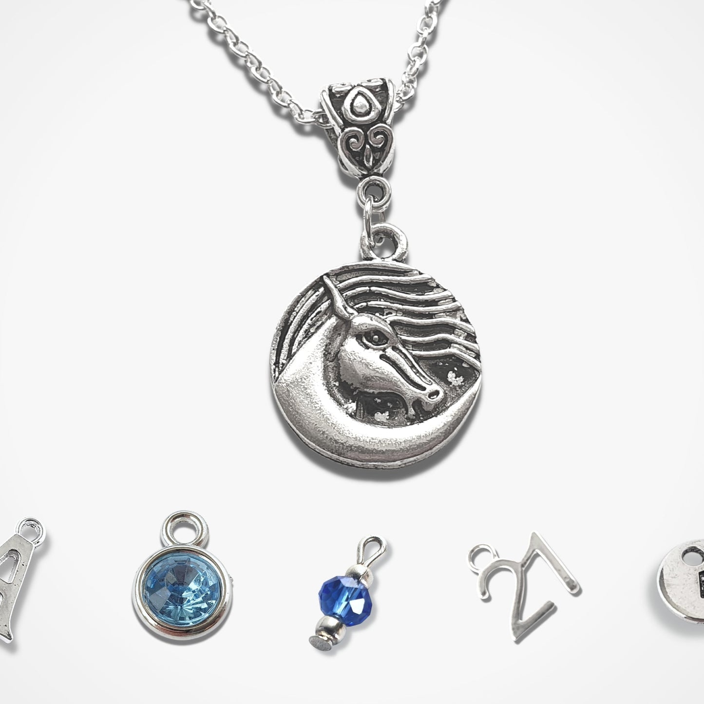 Art Nouveau Horse Necklace - Silver