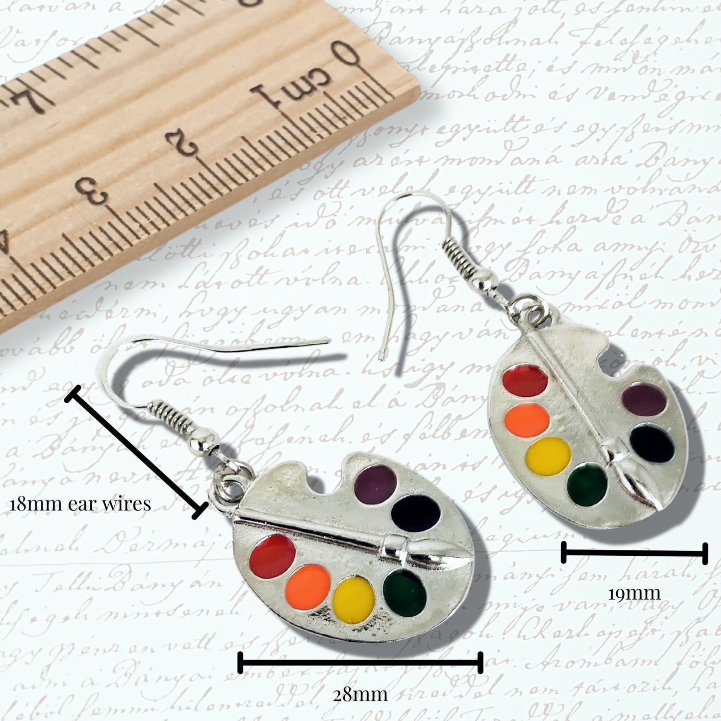 Paint Palette Earrings - Silver
