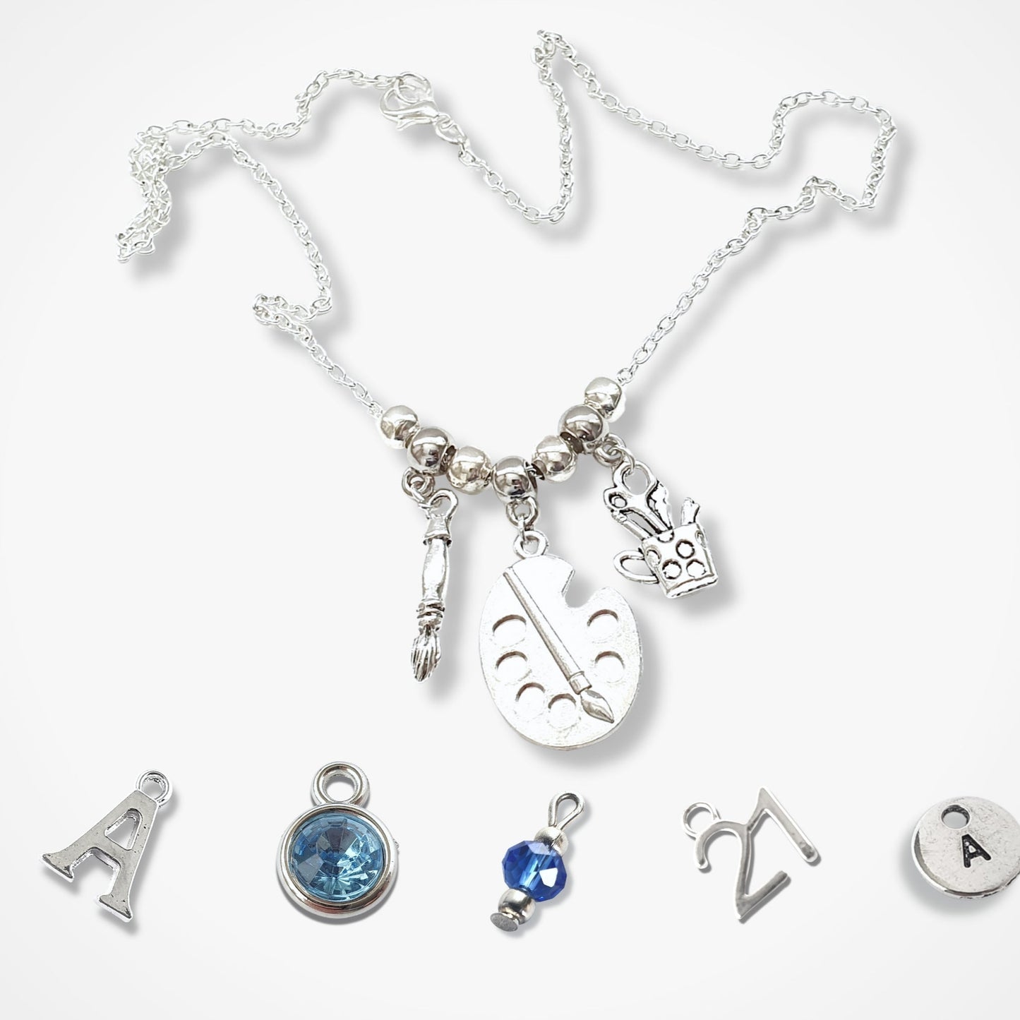 Artists Paint Palette Necklace - Silver