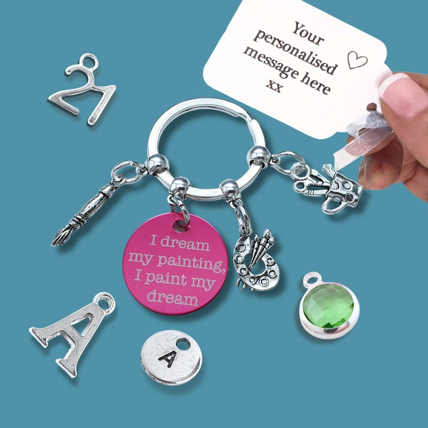 Engraved Artist Keyring - Silver