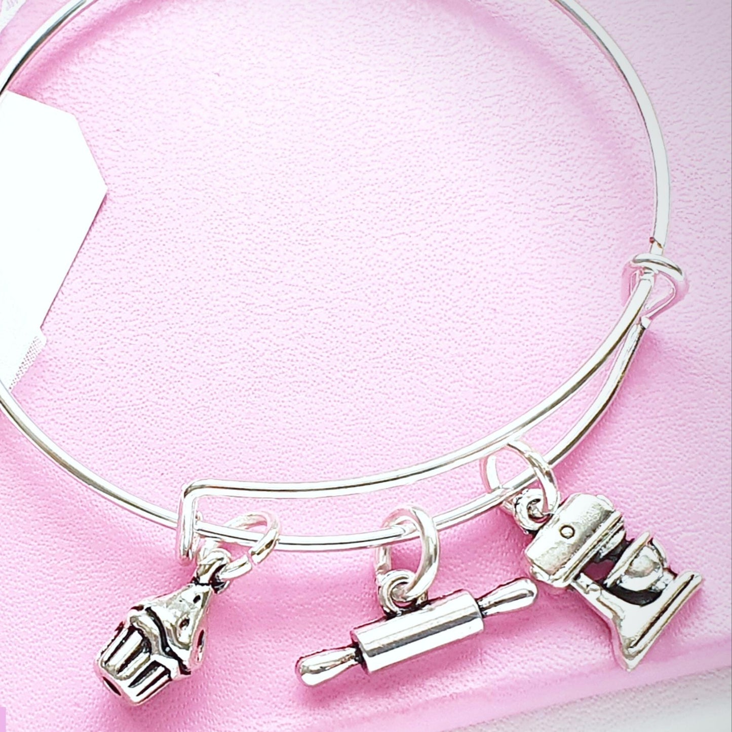 Baking Charm Bangle - Silver