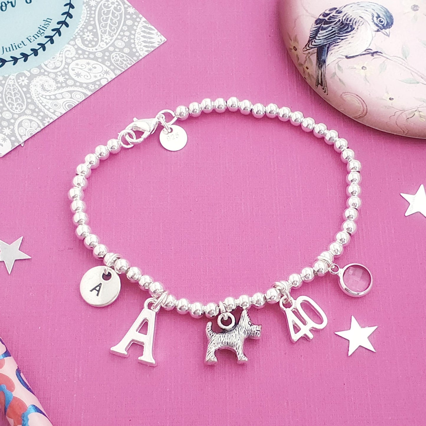 Scotty Dog Bead Ball Bracelet - Sterling Silver