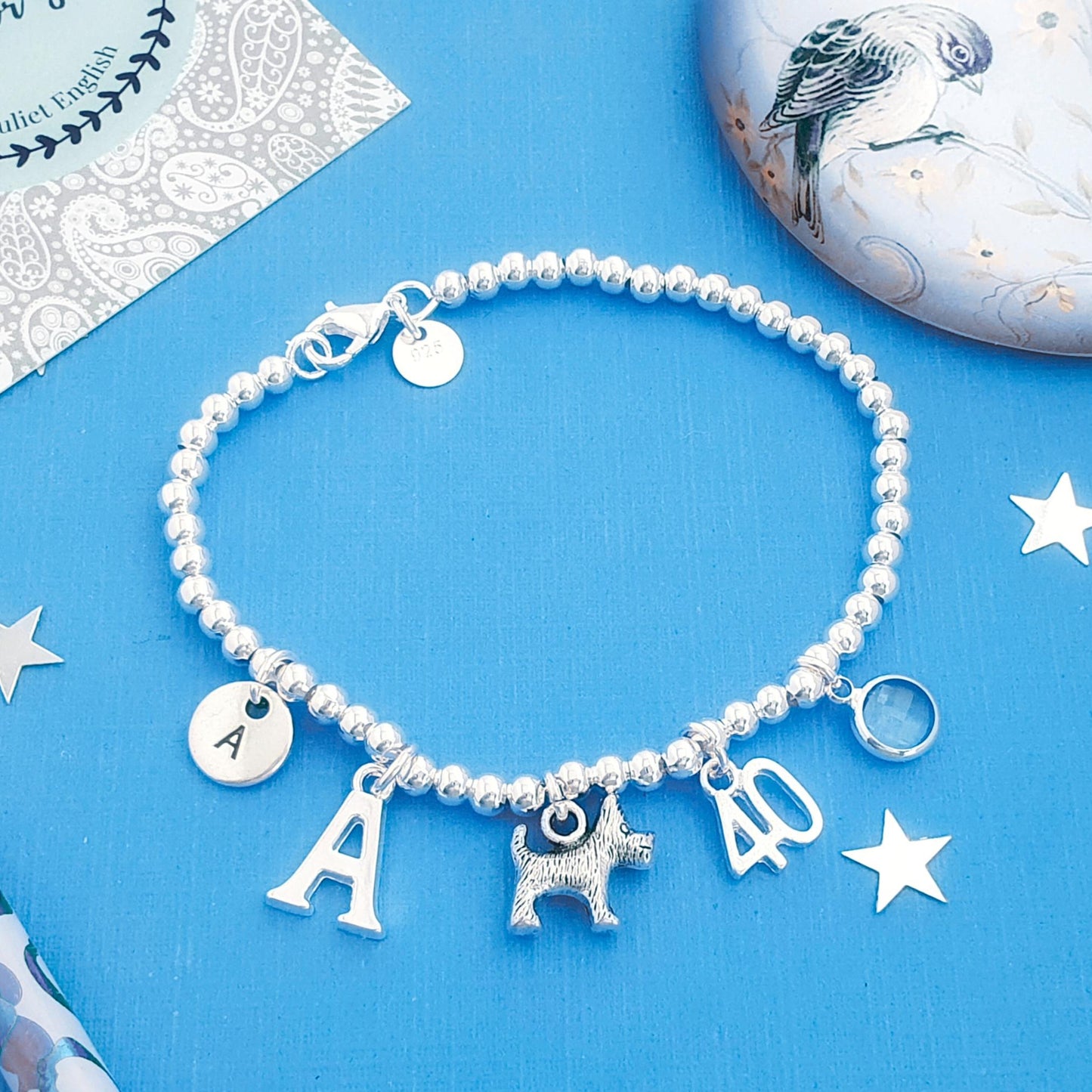 Scotty Dog Bead Ball Bracelet - Sterling Silver