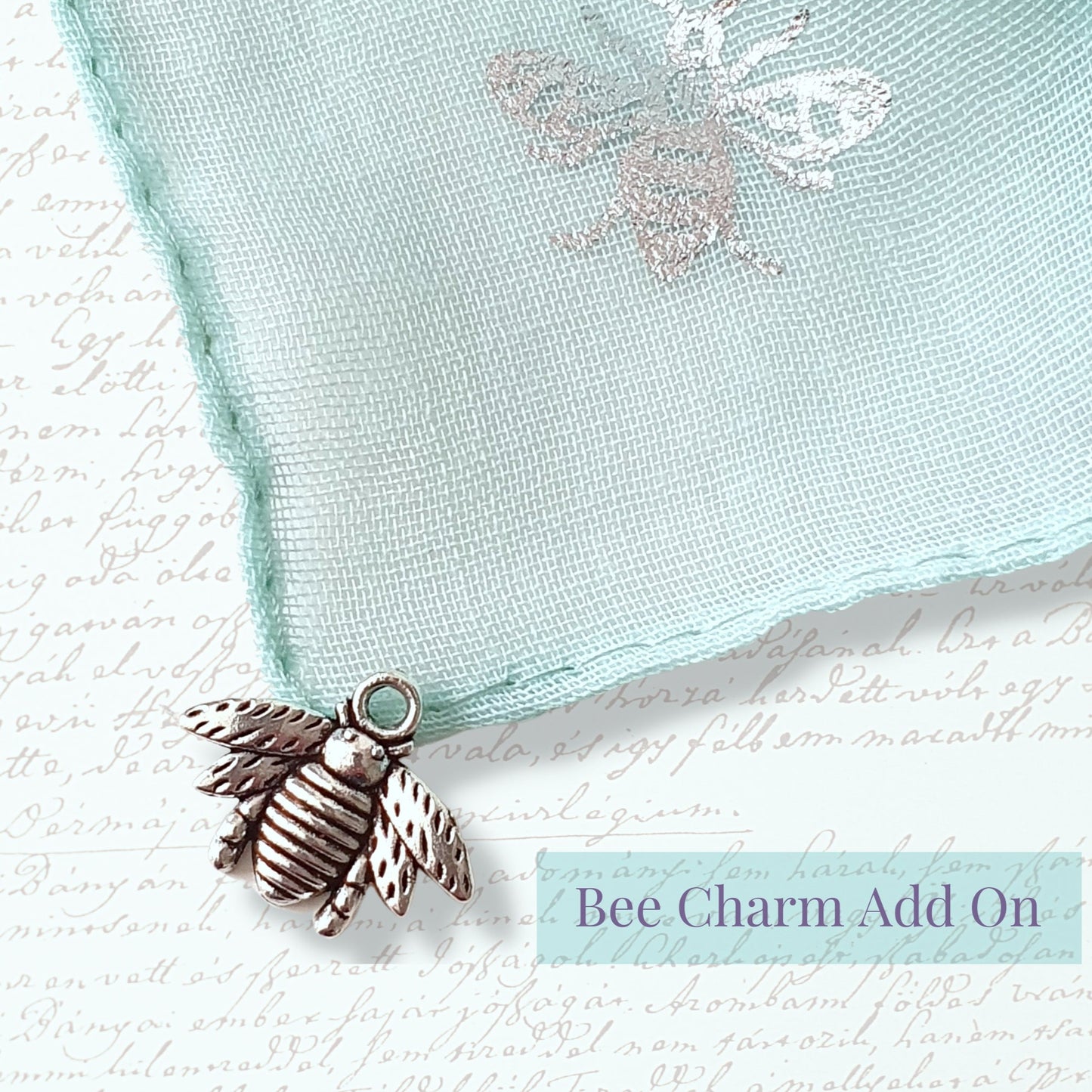 Bee Scarf - Turquoise and Rose Gold Foil