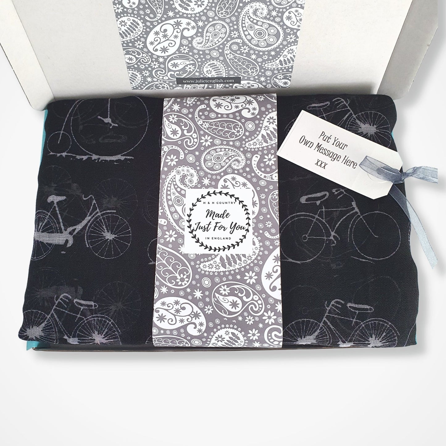 Vintage Bicycle Print Scarf - Black