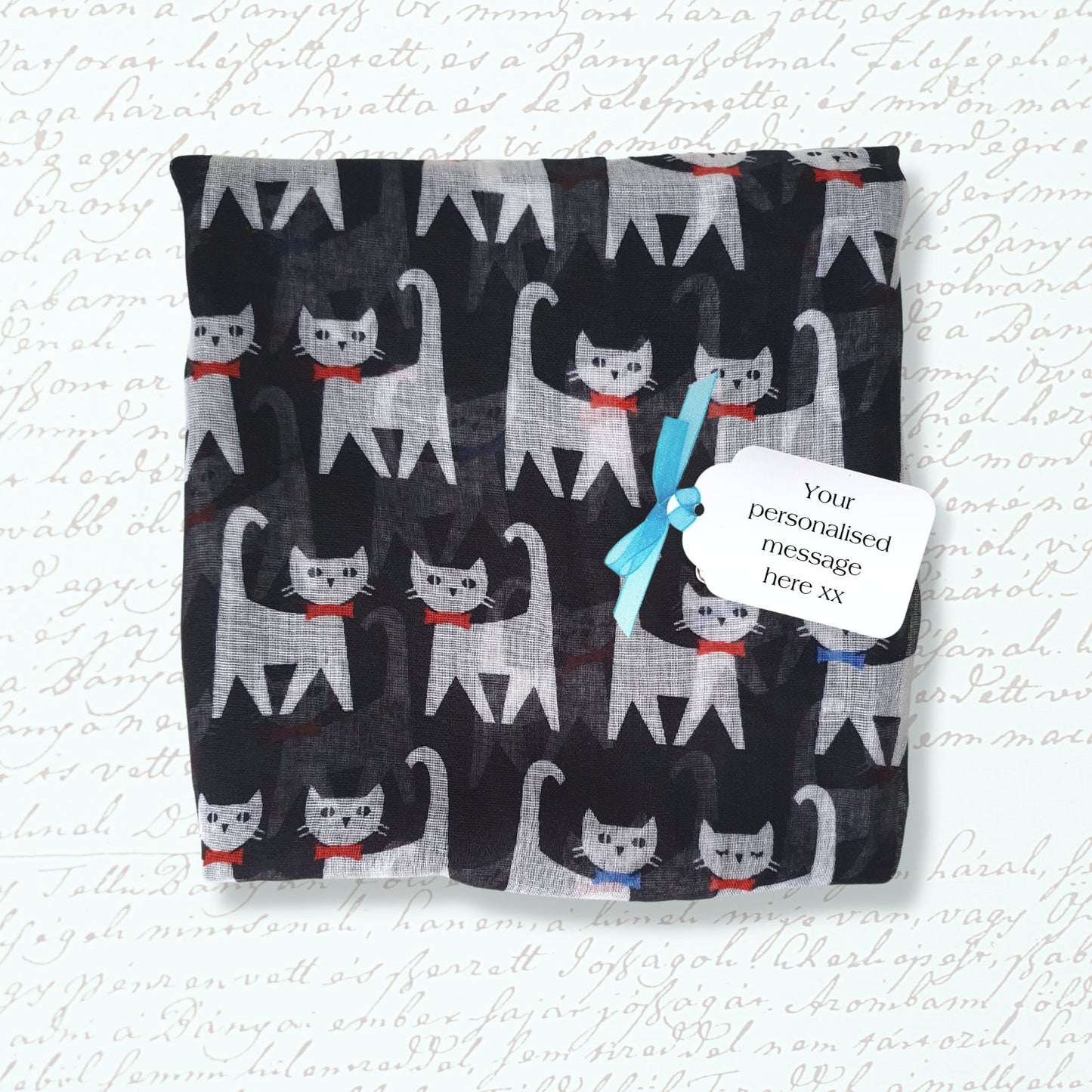Happy Cats Scarf - Black