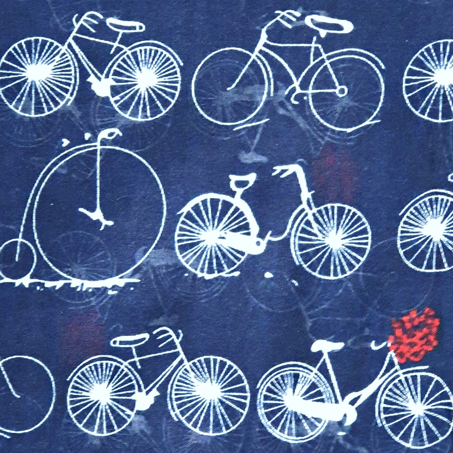 Vintage Bicycle Print Scarf - Dark Blue