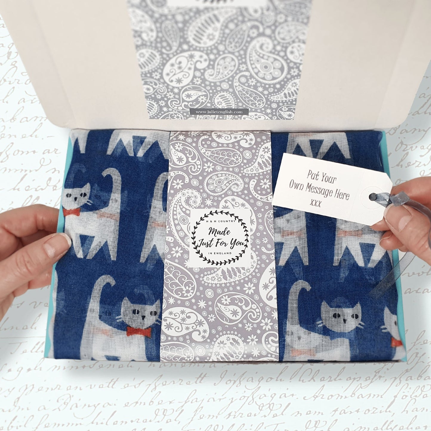 Happy Cats Scarf - Dark Blue