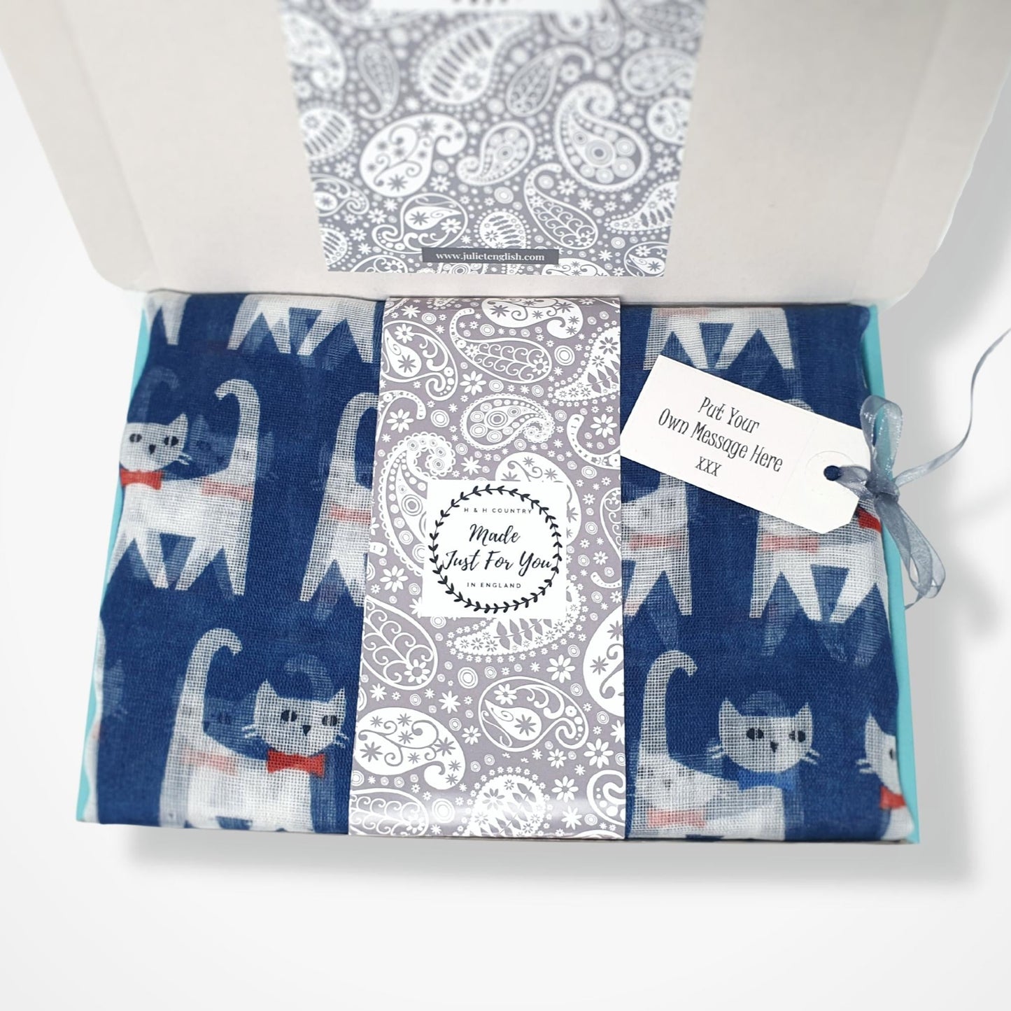 Happy Cats Scarf - Dark Blue