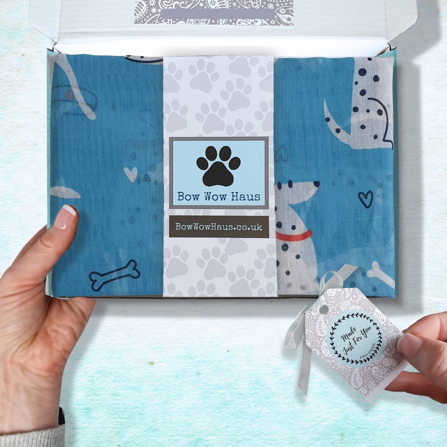 Cute Dalmatian Dog Print Scarf - Blue