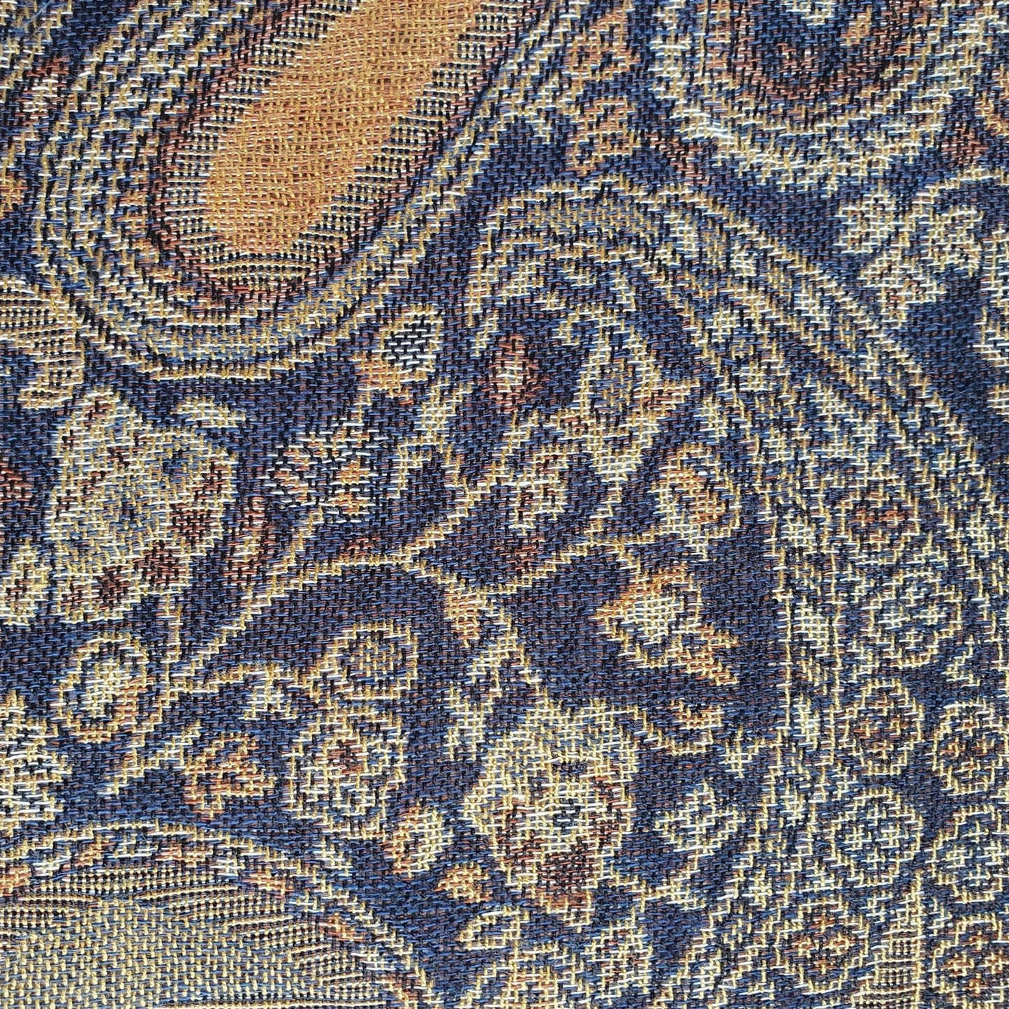 Pashmina Style Woven Paisley Scarf - Coffee