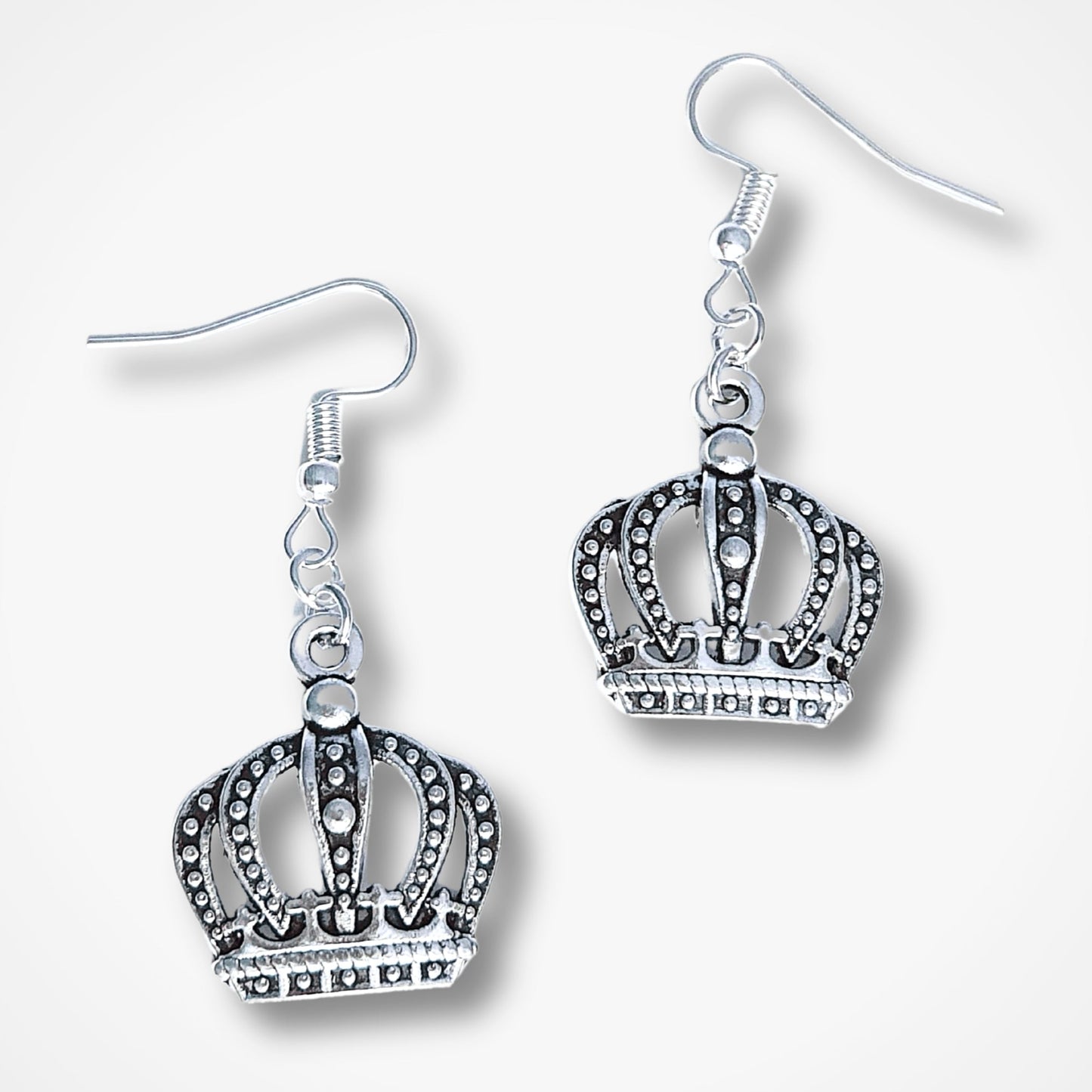 Crown Earrings - Silver