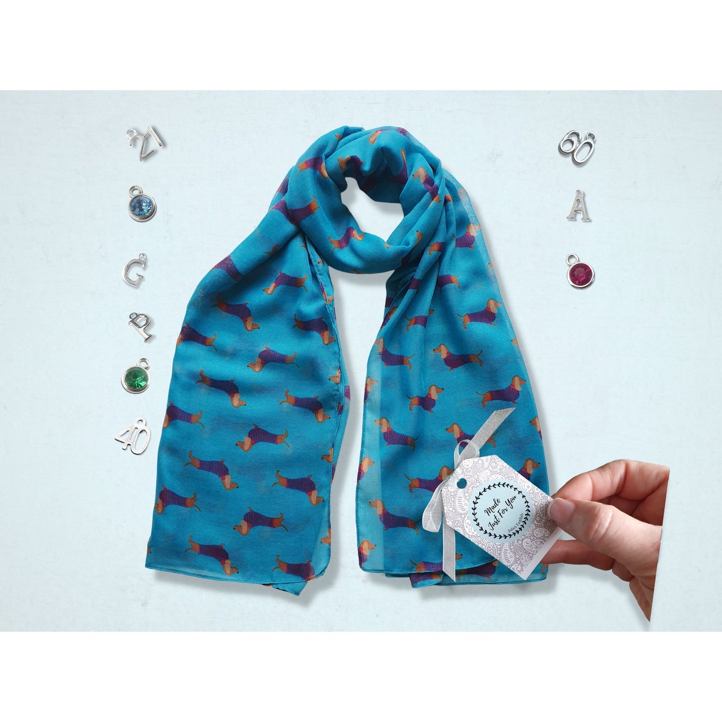 Dachshund Scarf - Turquoise