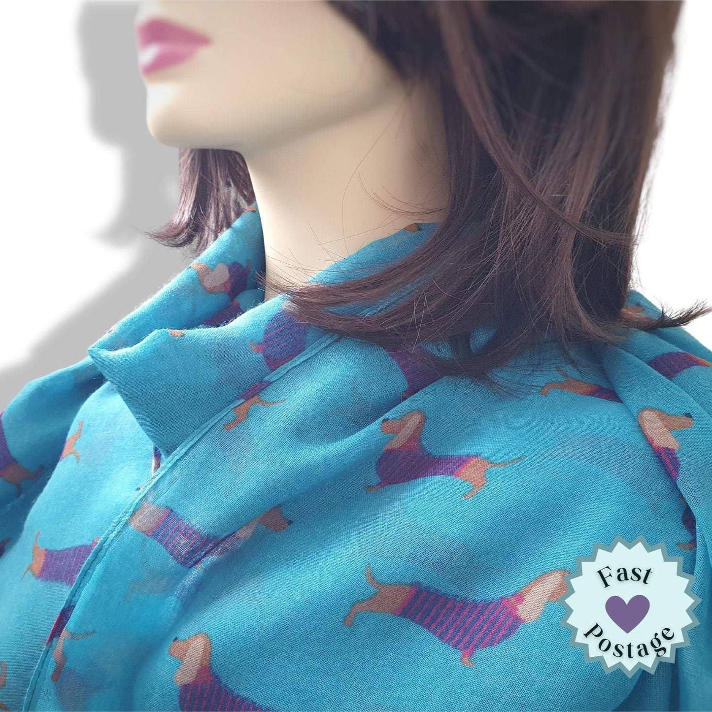 Dachshund Scarf - Turquoise