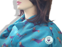 Load image into Gallery viewer, Dachshund Scarf - Turquoise
