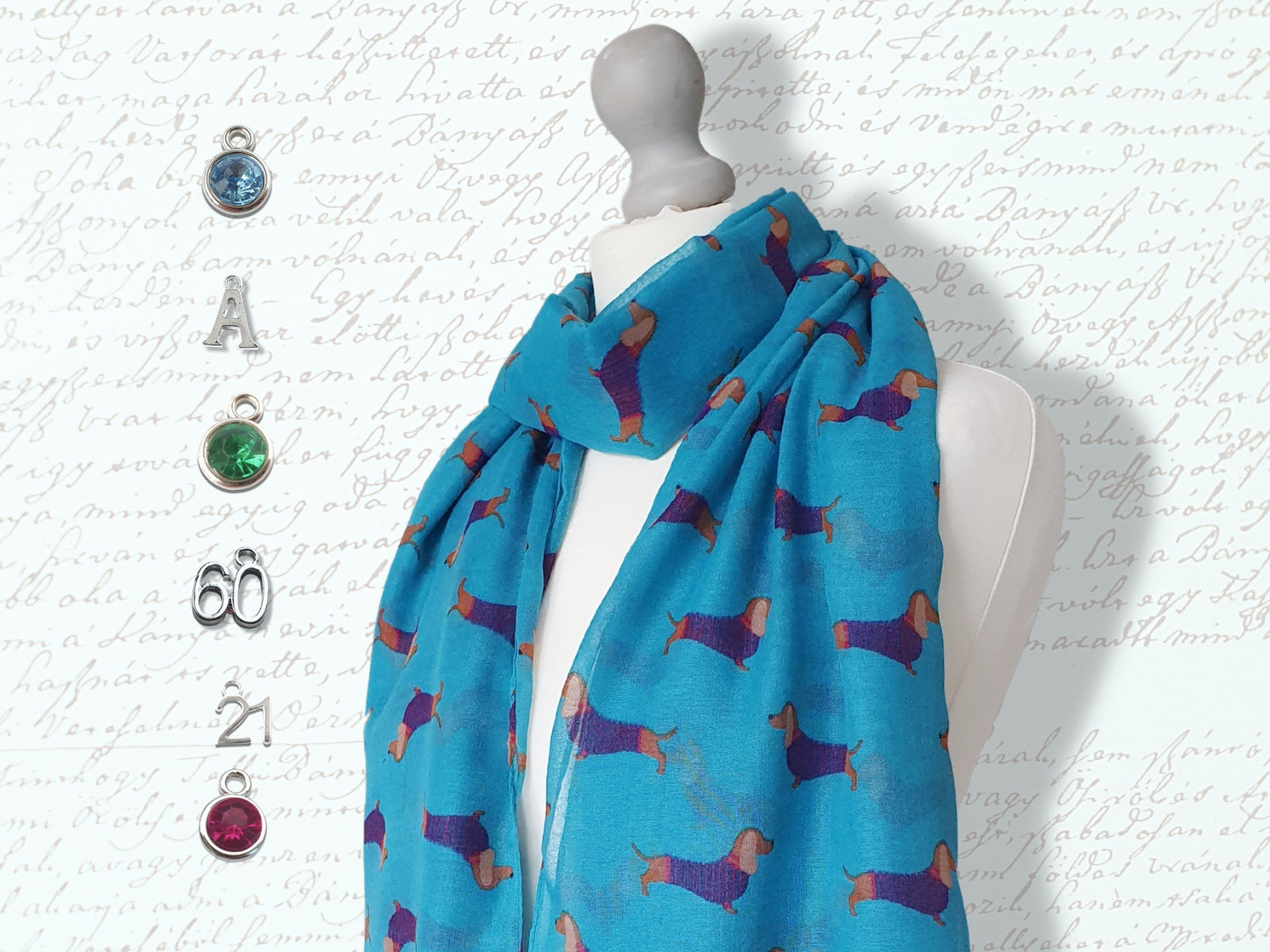 Dachshund Scarf - Turquoise