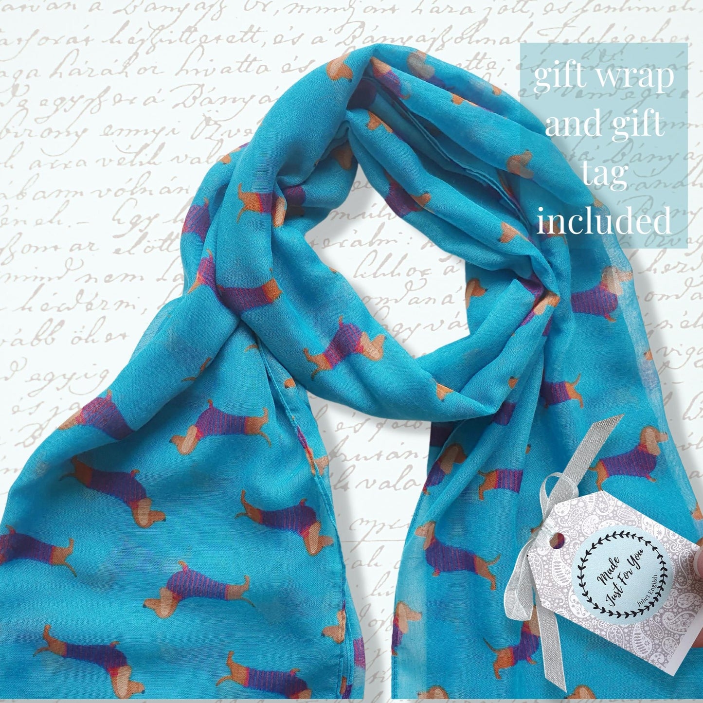 Dachshund Scarf - Turquoise