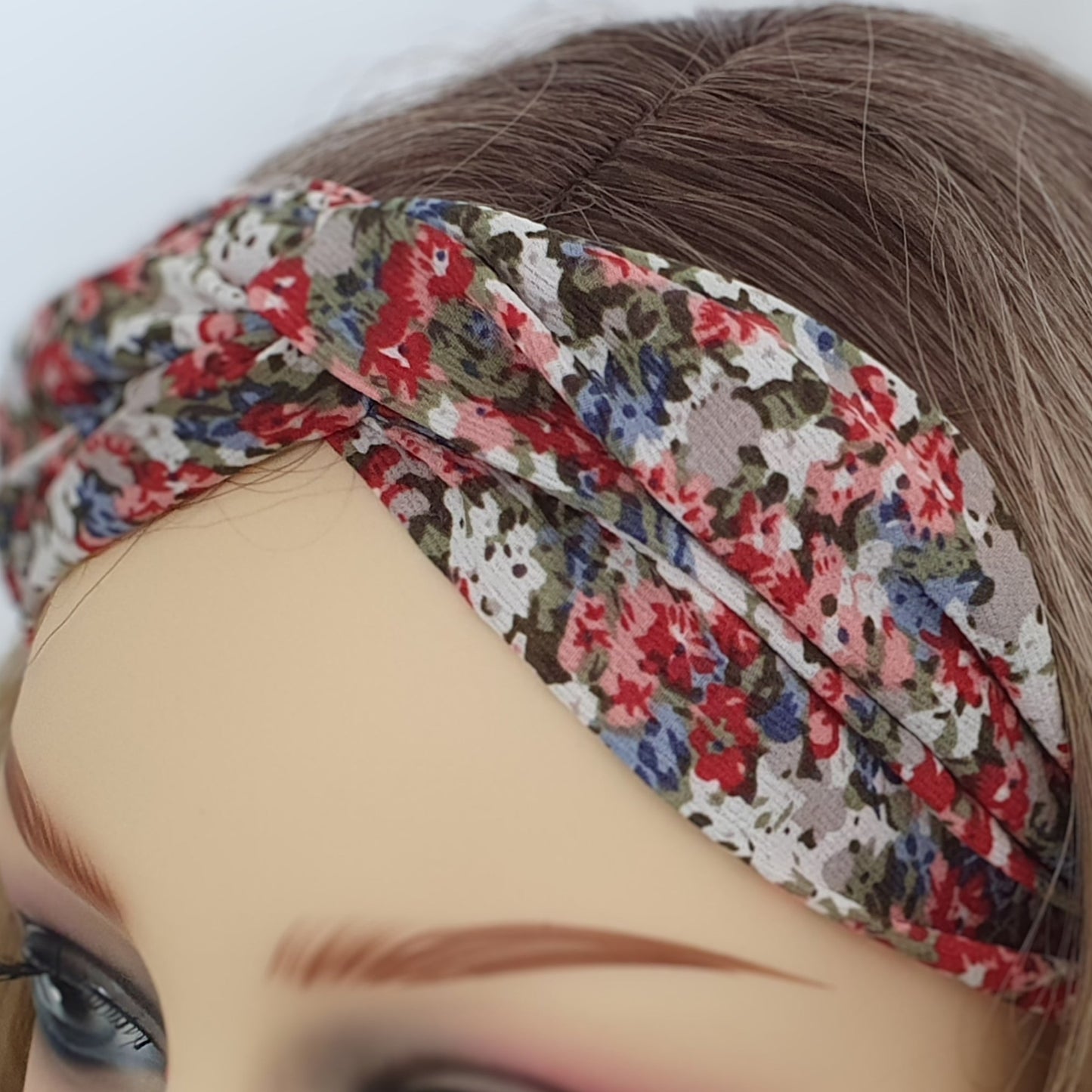 Ditsy Floral Twist Knot Headband ~ Reds