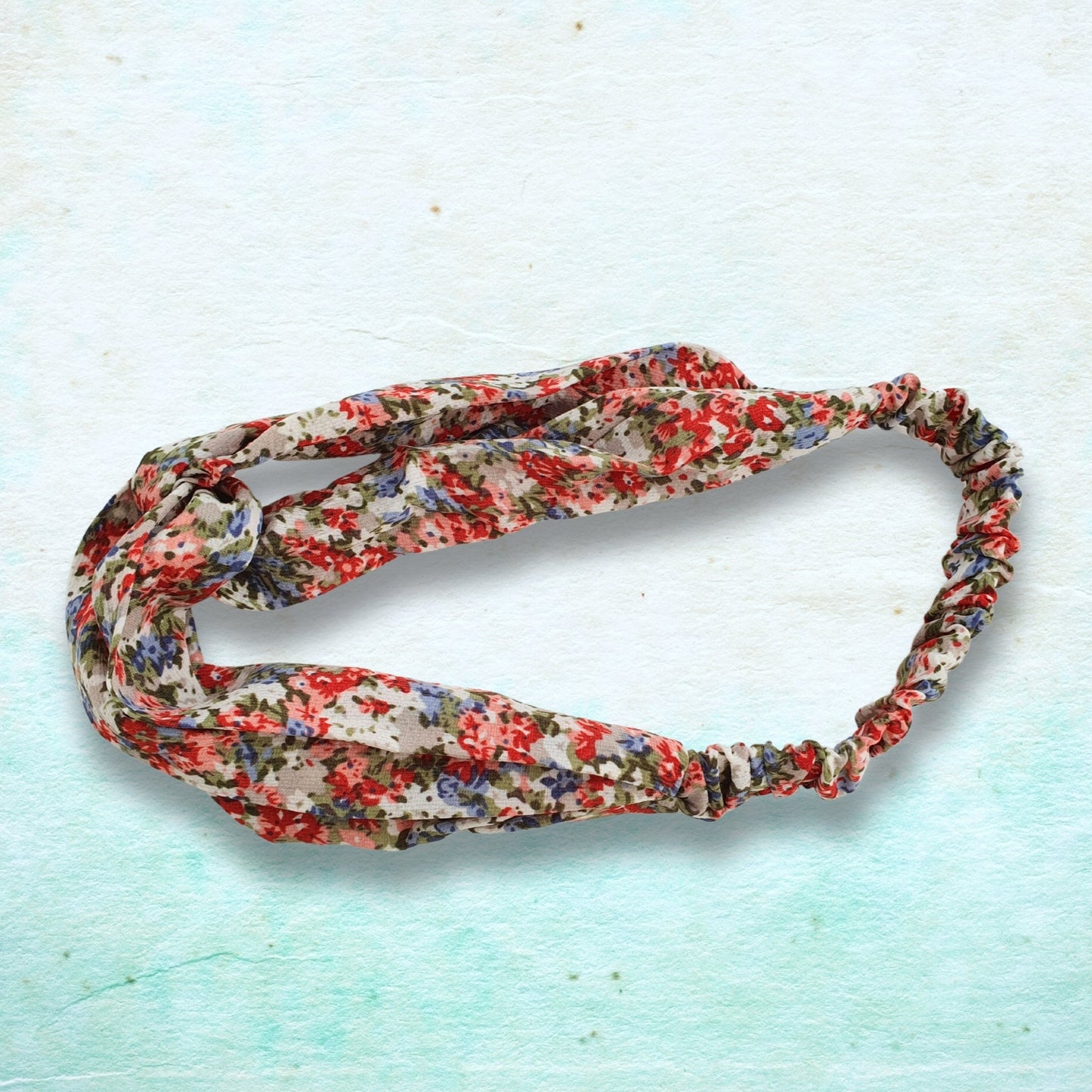 Ditsy Floral Twist Knot Headband ~ Reds