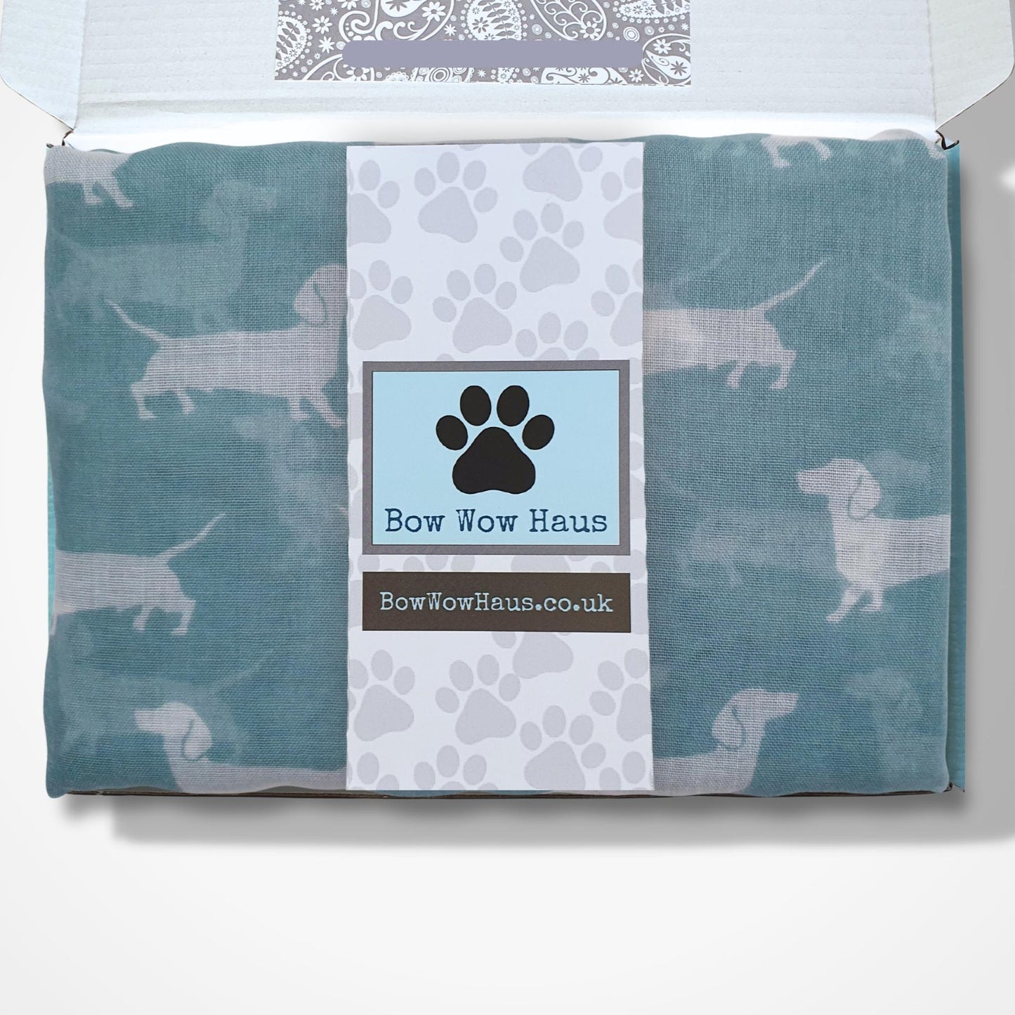 Cute Dachshund Scarf - Duck Egg Blue