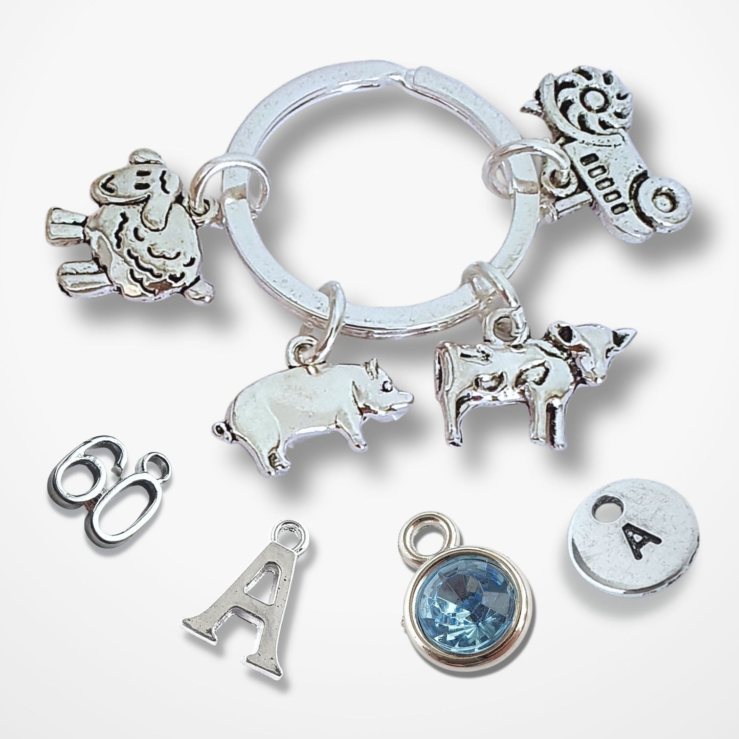 Farm Animal keyring - Silver