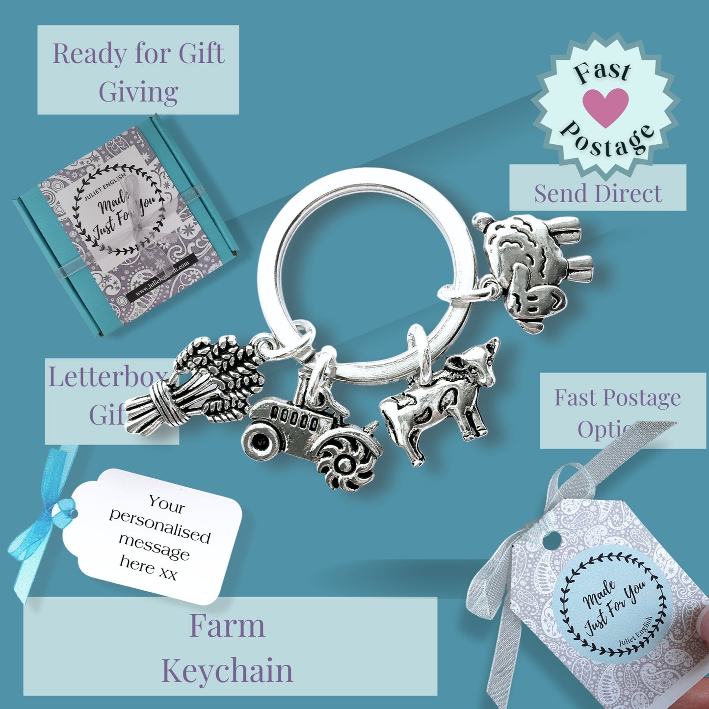 Farmers keyring - Silver