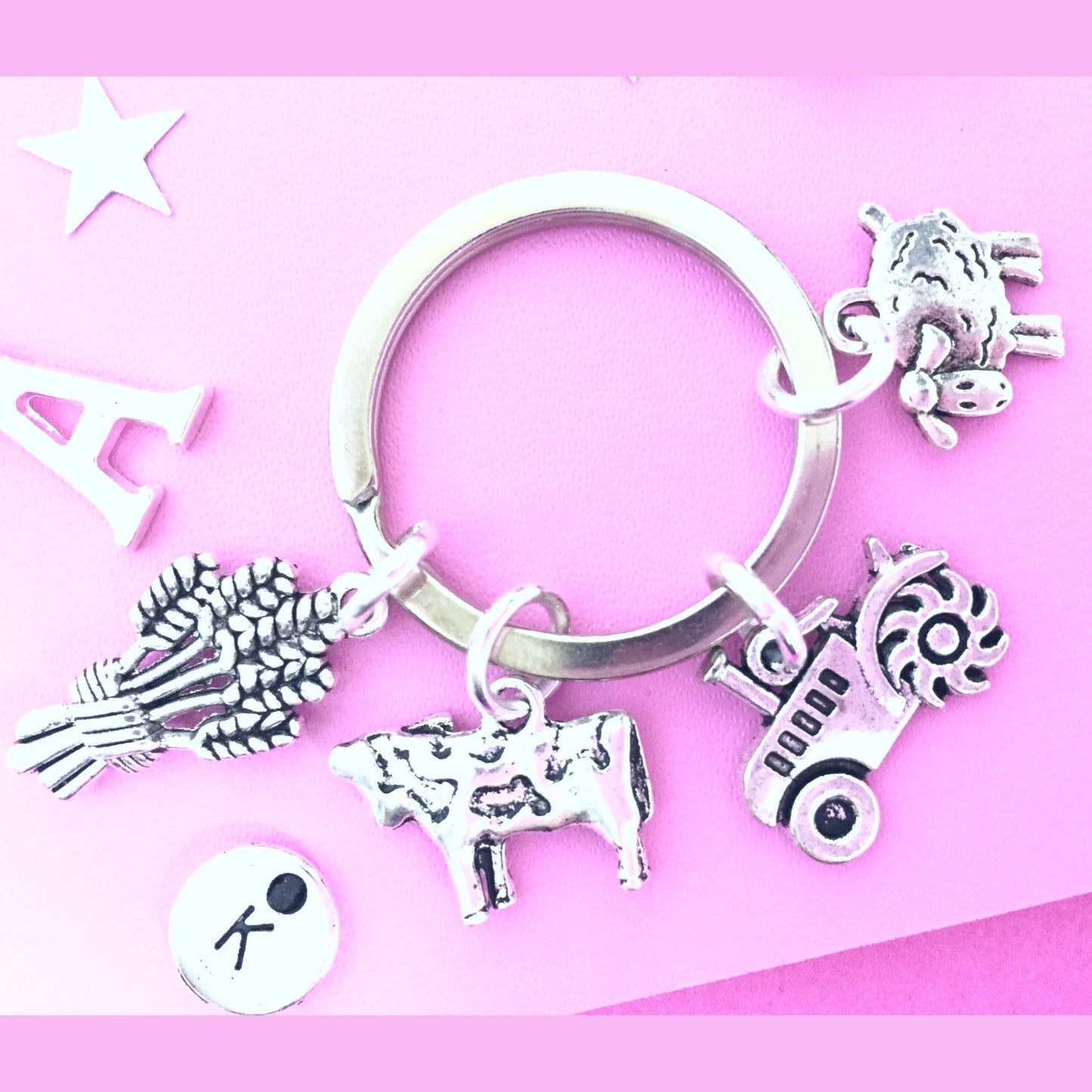 Farmers keyring - Silver